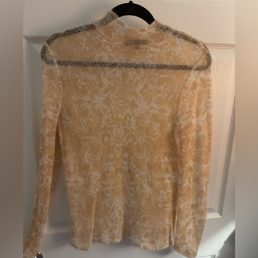 Gorgeous Ann Taylor sheer-tissue knit mock-neck sweater. Size small